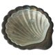 Art Deco Shell Pocket Bowl in Patinated Silver and Satin Glass from the 1930s