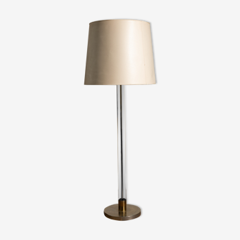 Rolf faschian floor lamp in plexiglass, brass and chrome metal