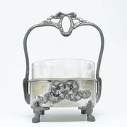 Art Nouveau sugar bowl, silver-plated brass, Poland, 1920s