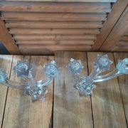 Molded crystal chandeliers 3 Branches Candle holder lot of 2 Dp 0122n008