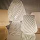 Set of 5 Mid-Century Modern mushroom table lamps in Murano glass.