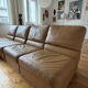 Lot de 5 chauffeuses en cuir vintage