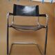chair design vintage tubes chrome leather black