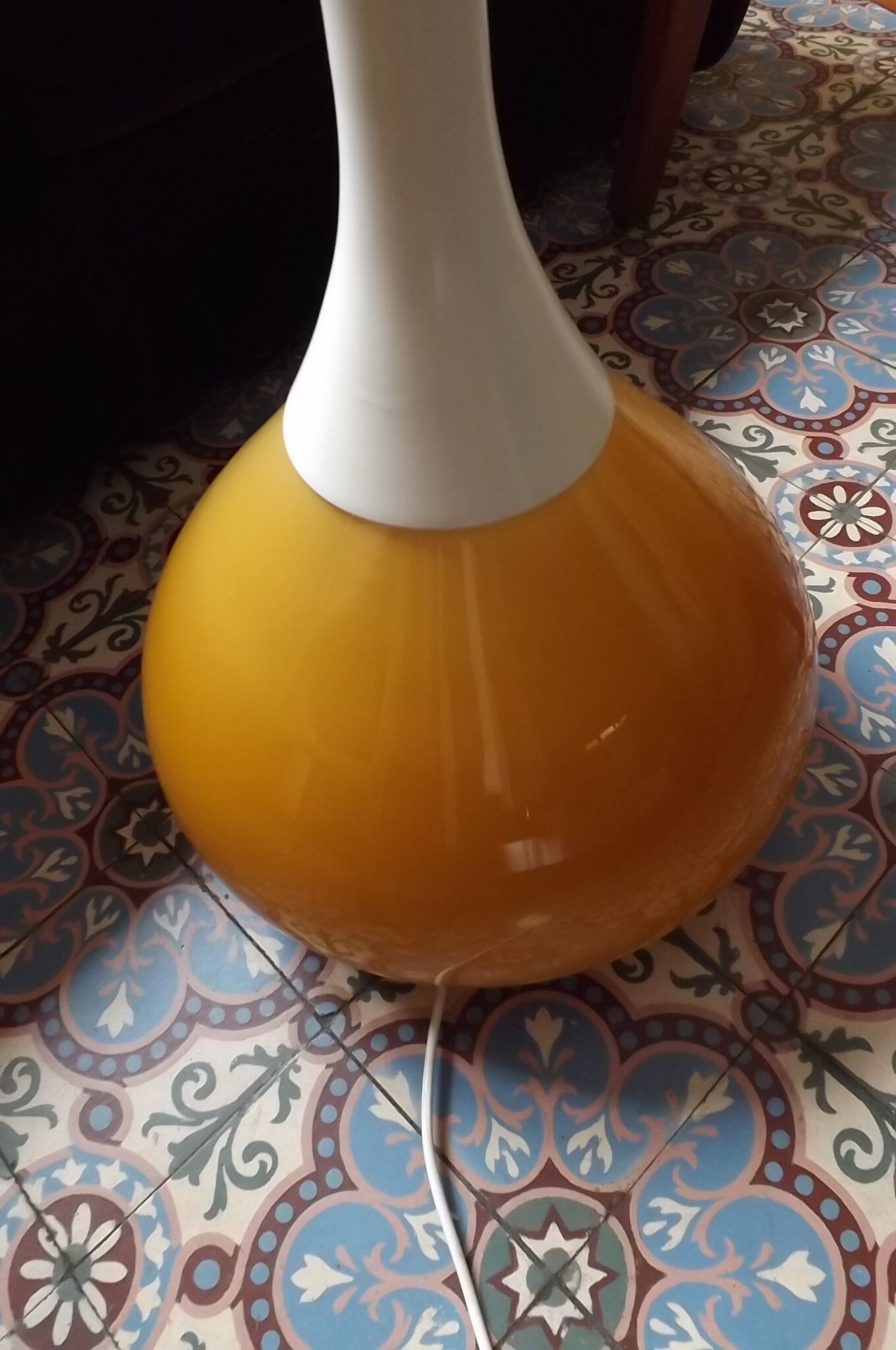 Orange 1960-70 vintage opaline drop lamp