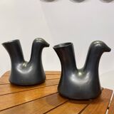 Pair of pitchers vases "Cocottes" ceramic Josephine Baker