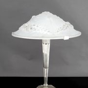 Important Art Deco lamp, nickel-plated bronze, Schneider glass, Fr, c. 1930
