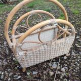 Porte-revues osier vintage