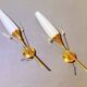 Paire d'appliques en laiton et opaline, Maison Arlus, France, Mid-Century