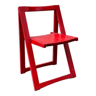 Red folding chair