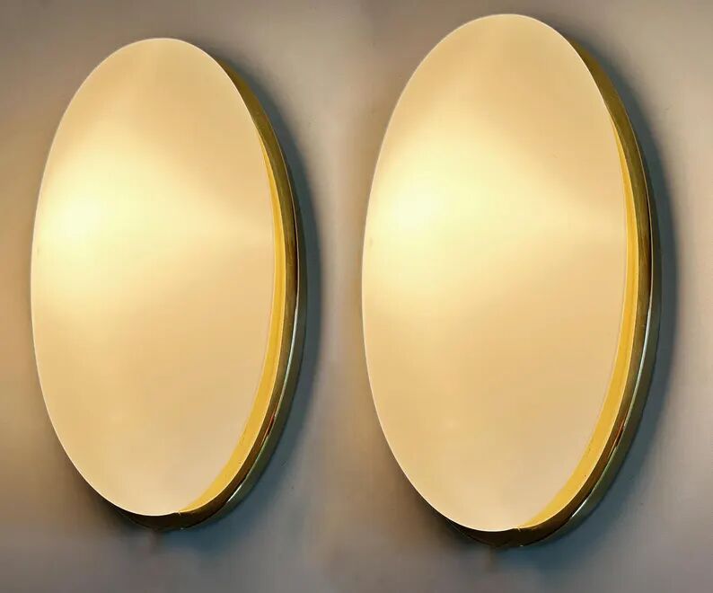 Pair of Vintage Limburg Glass  Wall Lights