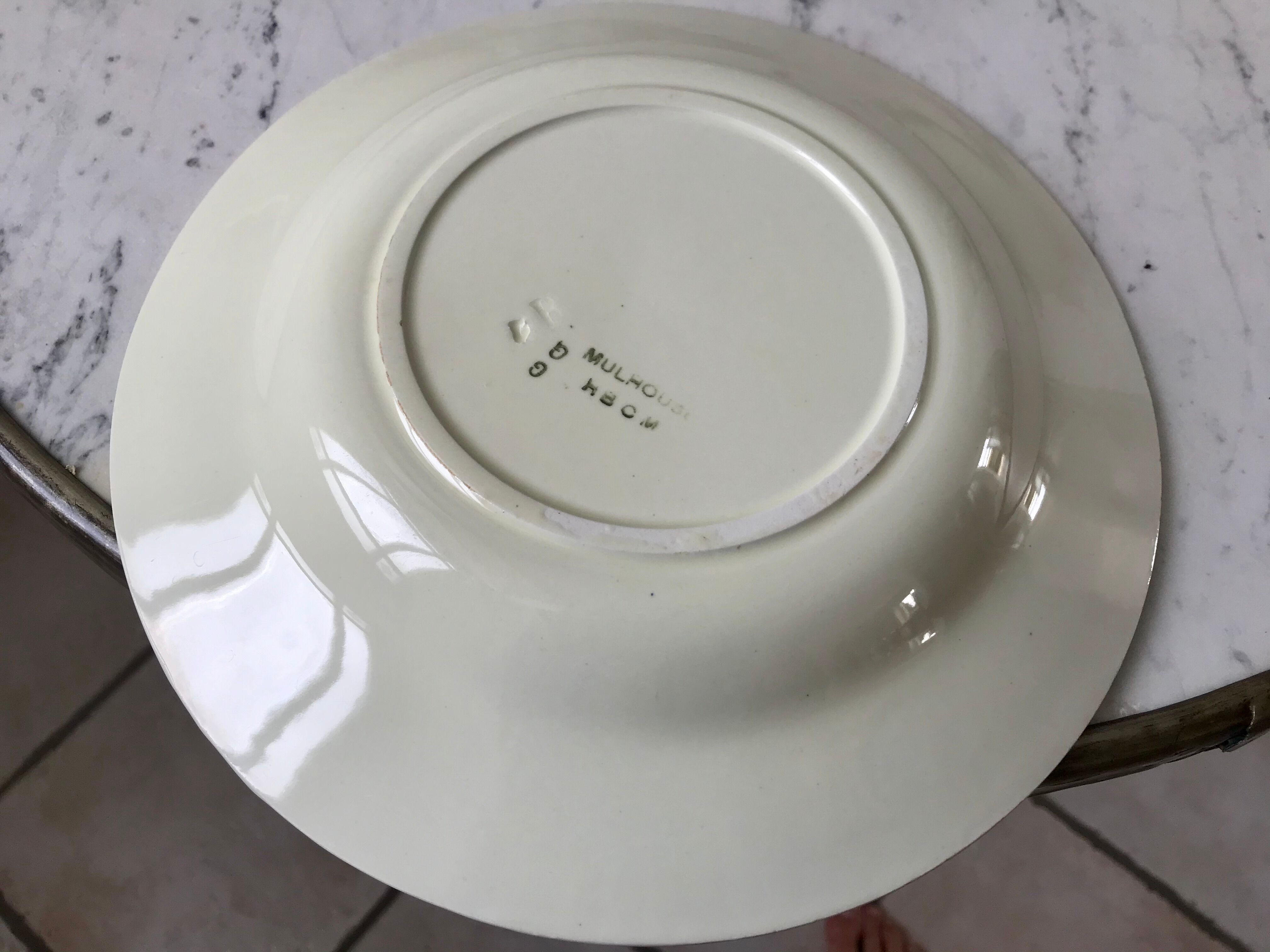 Set of 6 mismatched hollow plates longchamp and hbcm model mulhouse years 40-50