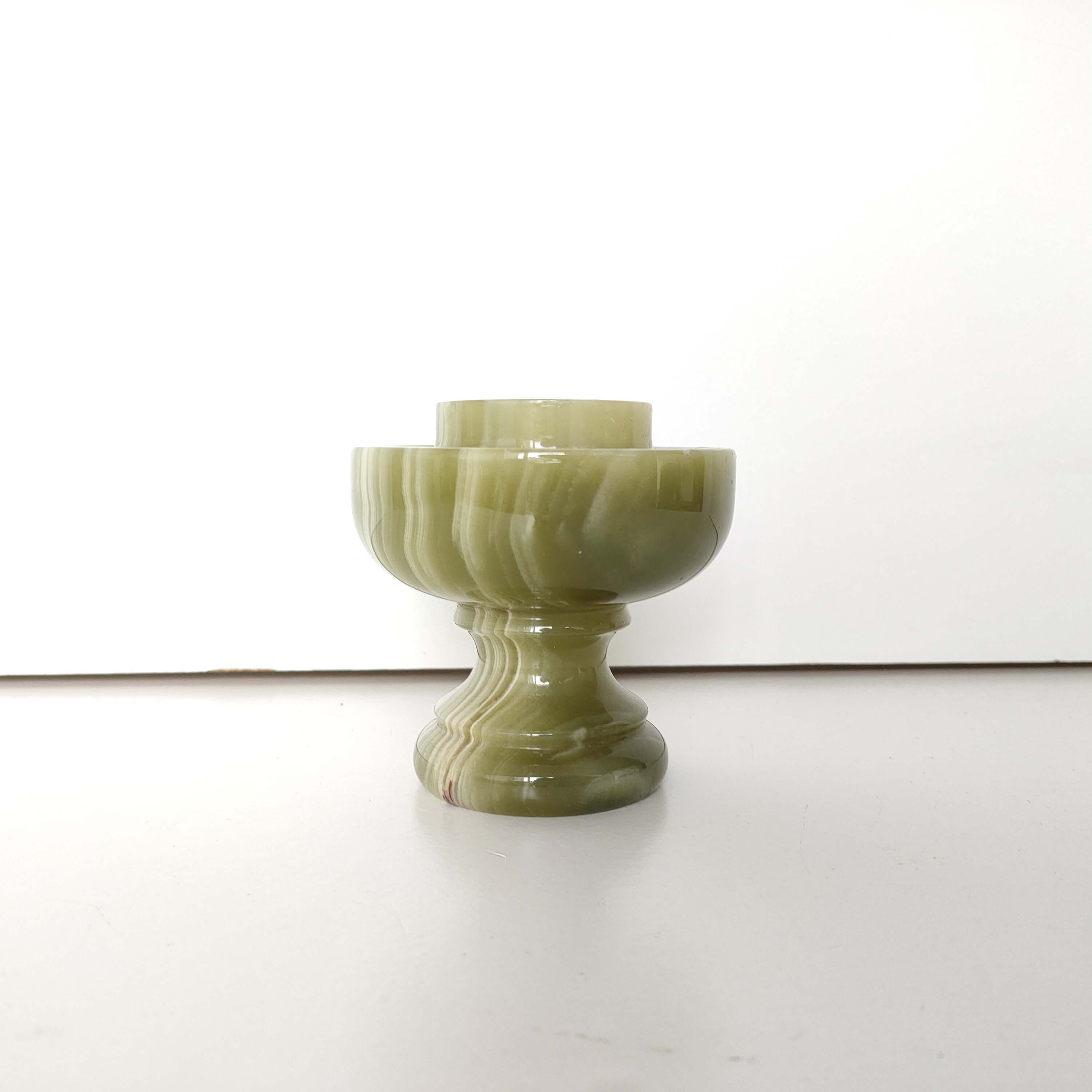 Candlestick in green onyx