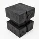 Ebonized solid wood sculptural stool / side table, Logniture