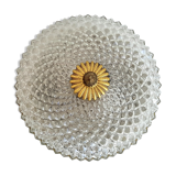 Ceiling lamp years 70 cut glass diamond spikes