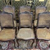 Set of 6 Louis XV style caned chairs in oak