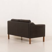 Danish black aniline leather sofa by Hurup, 1980s