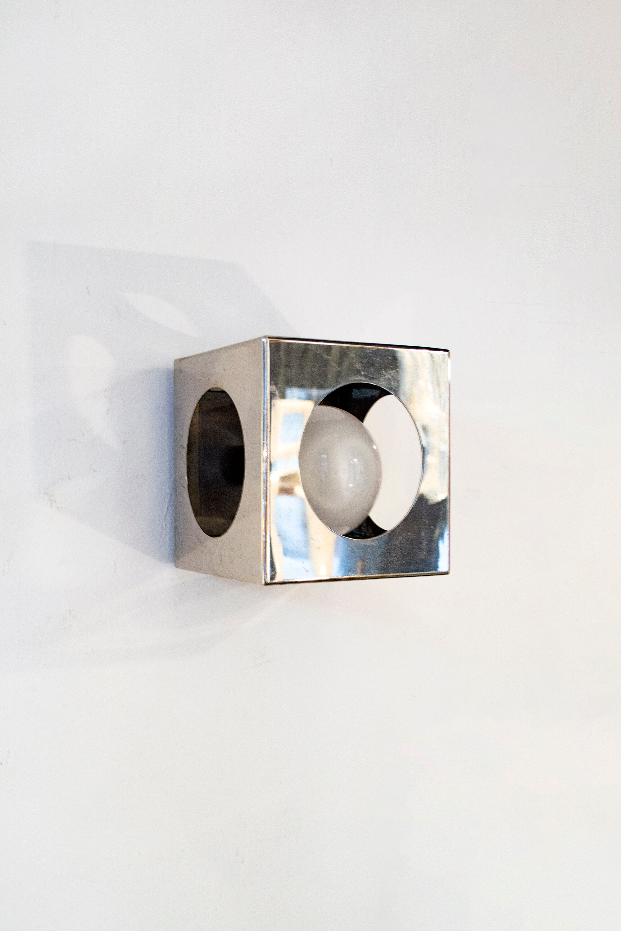 Steel Wall and table Lamp by Reggiani, Italy, 1970s