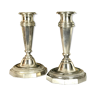 Pair of antique louis XVI style silver bronze candlesticks
