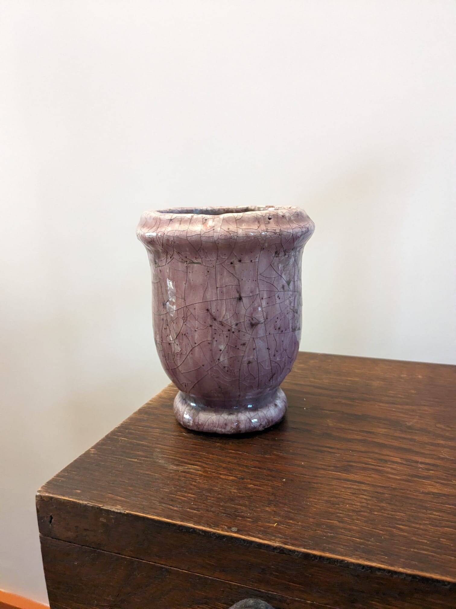 Light purple glazed ceramic vase