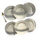 Set of 6 speckled grey stoneware plates 1970