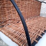 Rattan and steel shelf