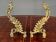 Massive gilded bronze fireplace decoration in Rococo style.