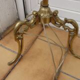 1950s tripod floor lamp in brass and gilded bronze