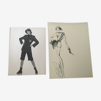 Jean-Louis Scherrer: fashion illustration - vintage press photography