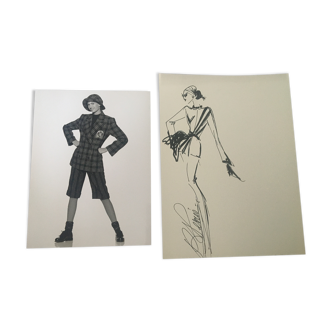 Jean-Louis Scherrer: fashion illustration - vintage press photography