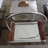 Candy box or cookie bucket in Art Deco crystal and wood