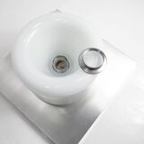 Ceiling light Doria Leuchten 1960, Germany, Alu Opaline + bulb