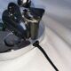 Adjustable chrome metal UFO lamp, space age, UFO, Aluminor, France, 1980.