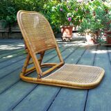 Folding rattan beach chair, USA, 1960s