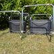 Set of 2 Cantilever style chairs in steel and skai