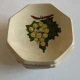 Set of 6 plates in mid-century fruit glazed clay