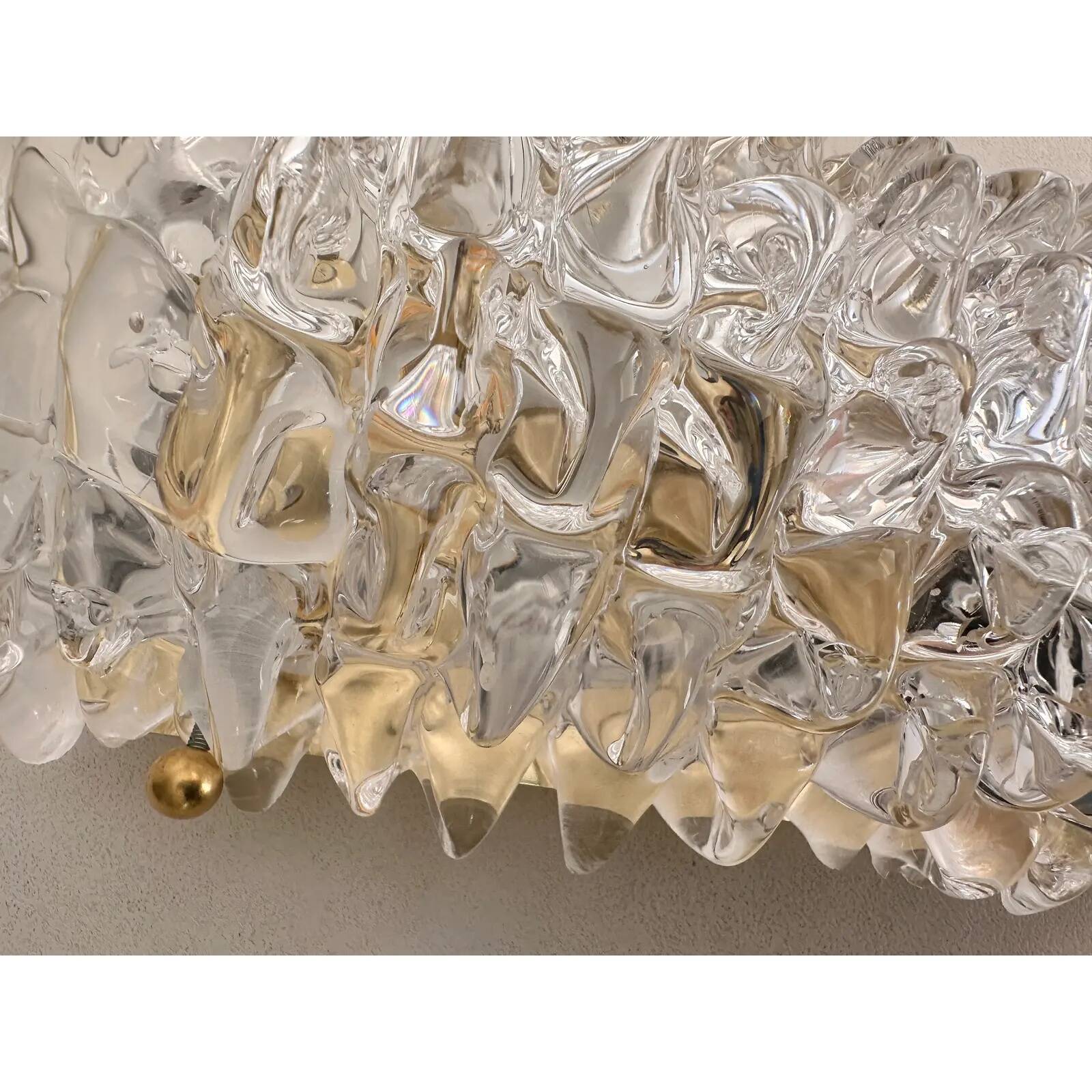 Handcrafted Clear Rostrato Murano Glass Wall Sconces — Barovier Inspired