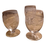 Anciens verres Saint Louis modèle Ligier gravure 130