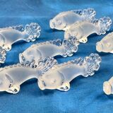 10 Art Deco fish knife holders signed YER