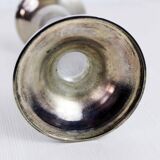Candle holder in silver metal and lucite
