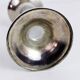 Candle holder in silver metal and lucite
