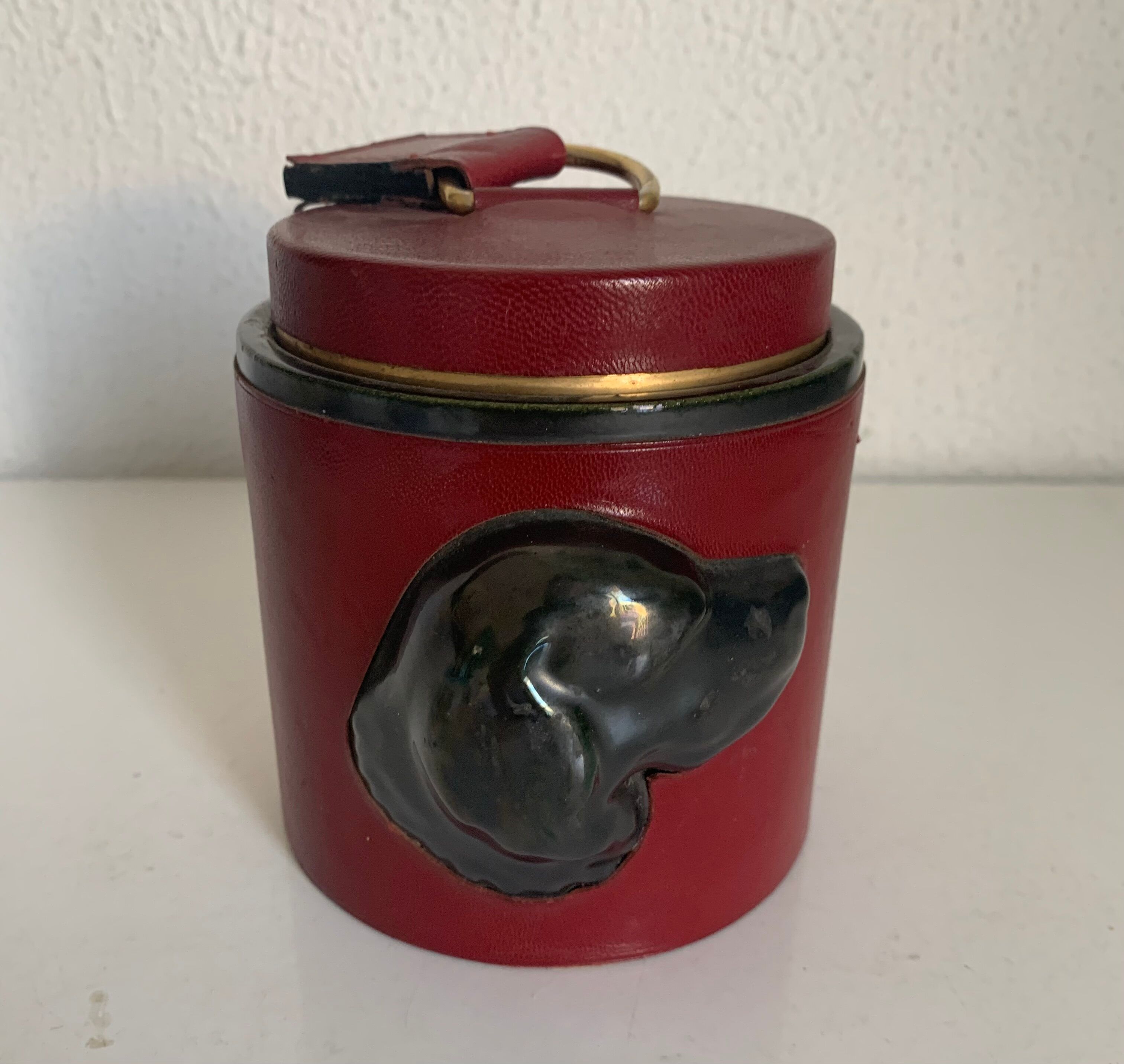 Porte-cigarettes vintage 1960 Longchamp cuir cheval - 11 x 10 cm