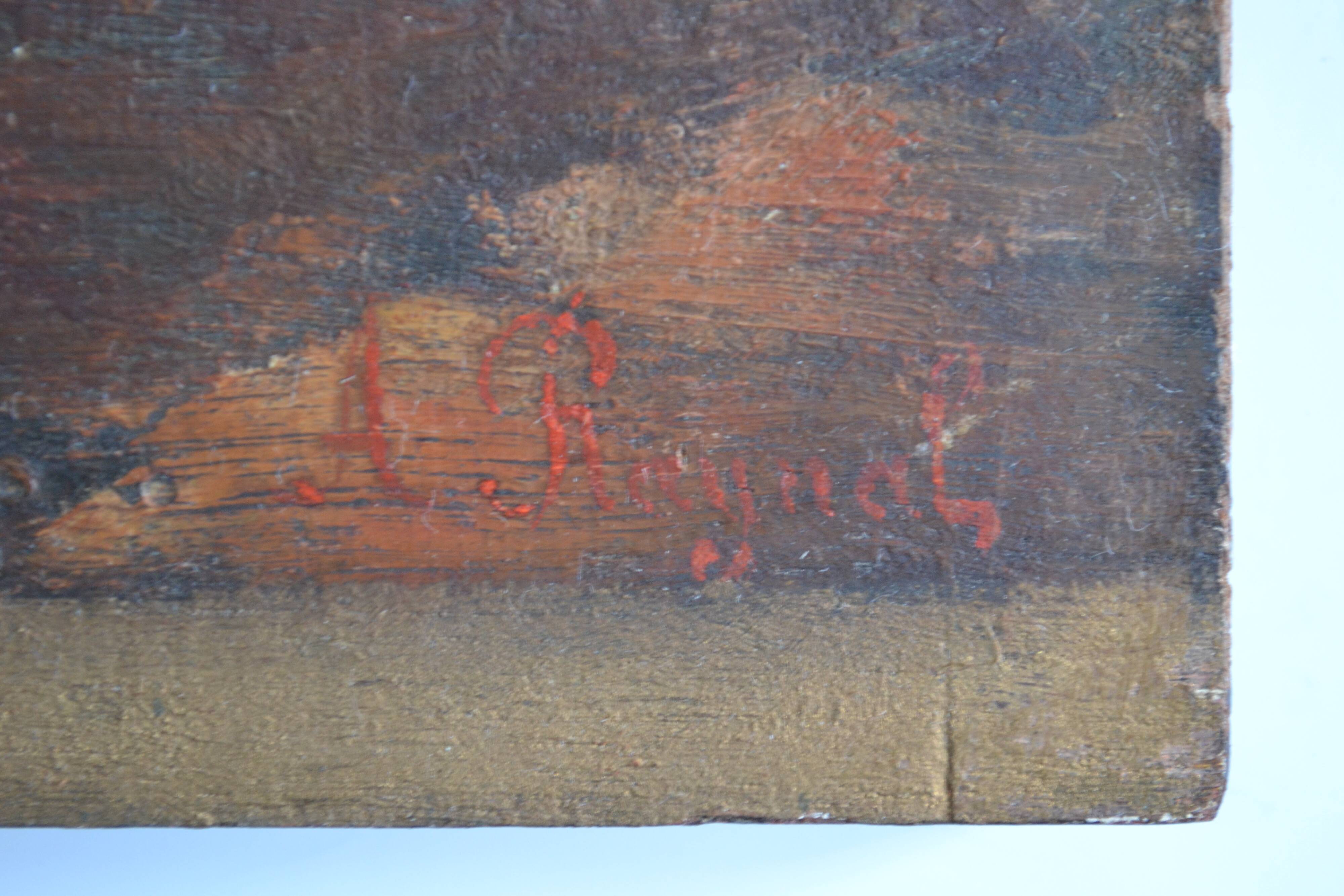 Old seaside painting HSP marine painting signed A. Raynal