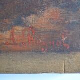 Tableau ancien bord de mer peinture marine HSP signé A. Raynal
