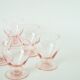 Set of 6 small wine glasses, Pink, Art Deco, 1930