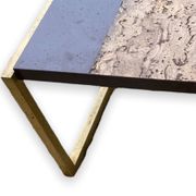 Coffee table in cork, wood and gilded steel in the taste of Romeo Rega