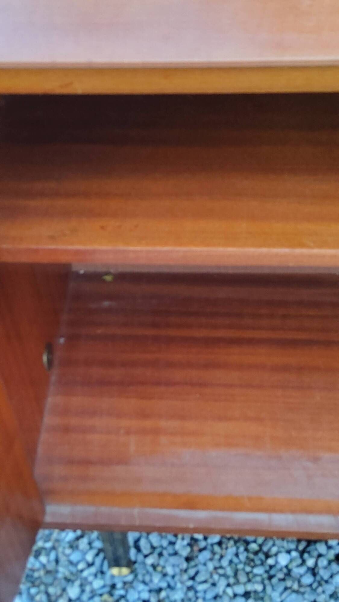 Pair of vintage mahogany sideboards with square metal legs from the 60s