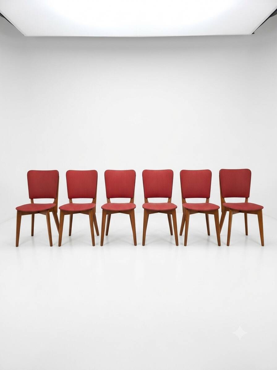 6 vintage oak chairs from the 1960s
