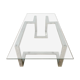 Old glass and chrome coffee table, 70