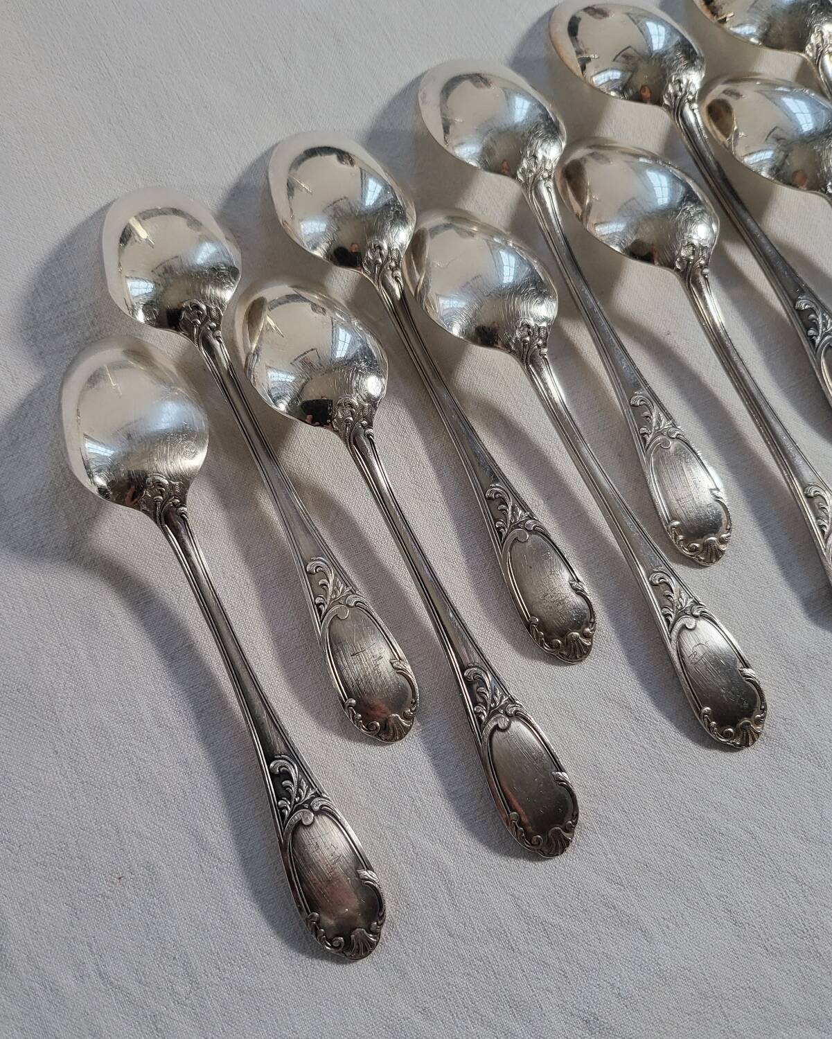 12 Small Silver Metal Spoons SOH