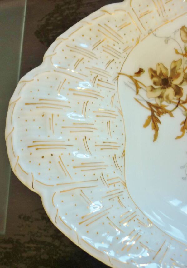 Long plat à poisson, viande, XIXème siècle, porcelaine de Limoges Haviland, 66cm